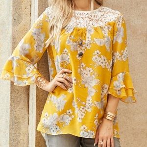 Plus size yellow blouse